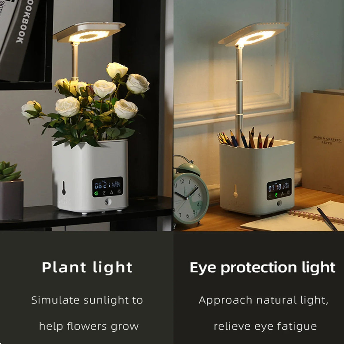 Avtoit | Multifunctional smart hydroponic plant pot with calendar, diffuser and desk lamp