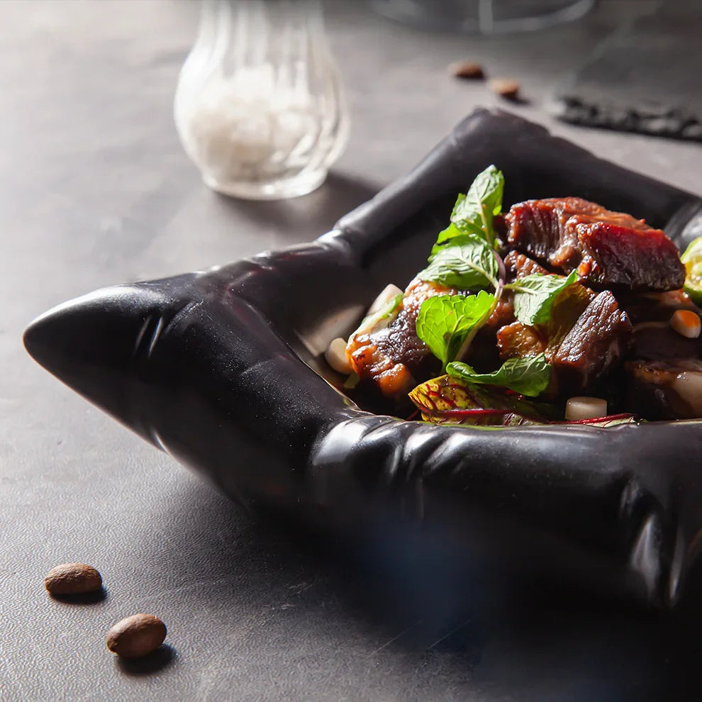 Avtoit | Ceramic Artistic Pillow Shape Food Plate