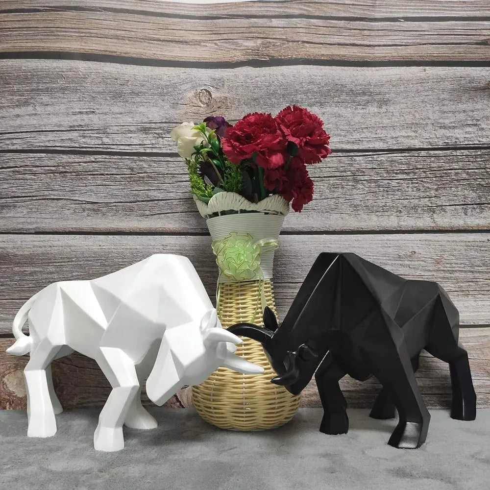 Avtoit | YuryFvna Modern Geometric Bull Statue, Ornament, Café, Bull Sculptures, Animal Figures, Abstract Hotel Home Decoration
