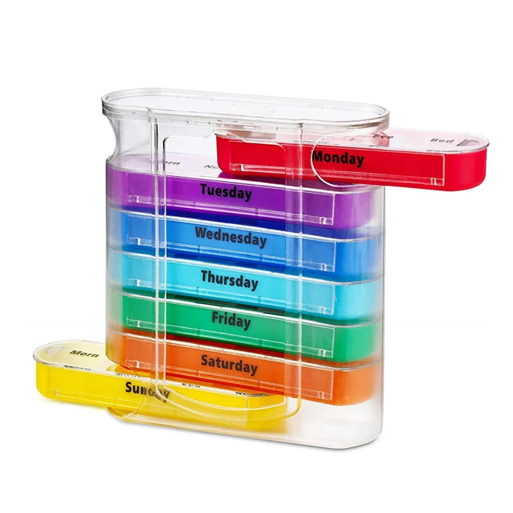 Avtoit | VitalEase Pillbox | 7 Day Organizer | Colorful Modules | BPA-free