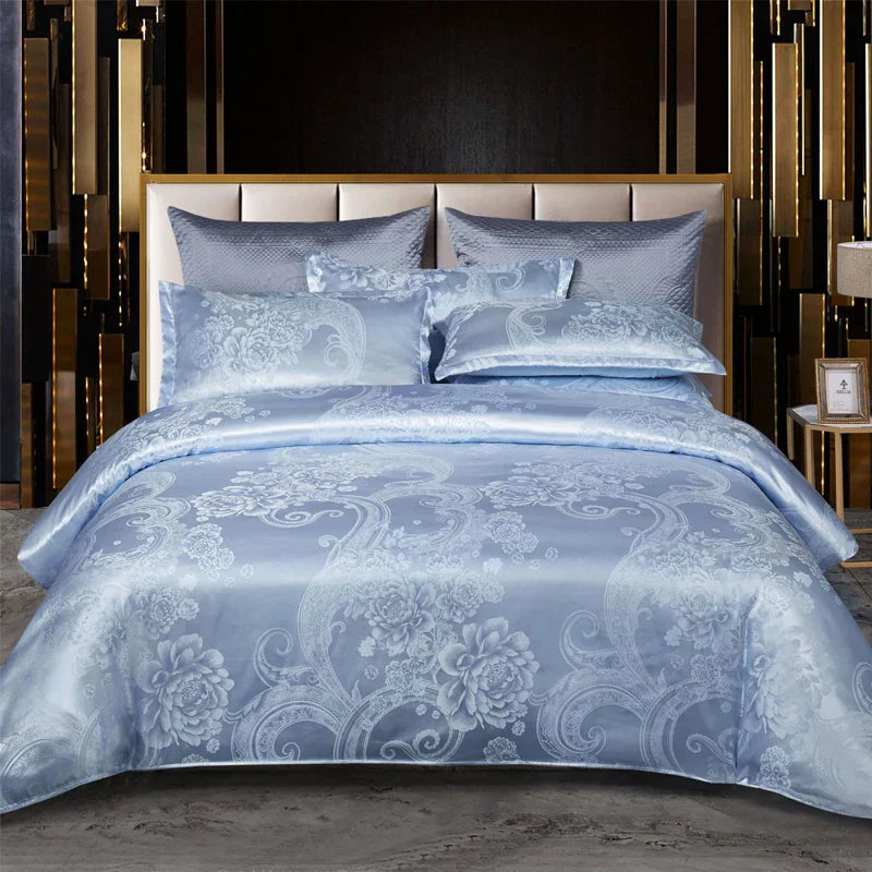 Avtoit | Satin Rayon Jacquard Duvet Cover Set 264x229cm – Luxury Summer Bedding for Comfortable Sleep & Home Décor