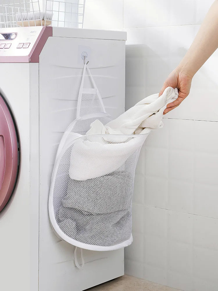 Avtoit | HangFold Laundry Basket | Wall-mounted & Foldable | Breathable & Portable | 30×18×40 cm