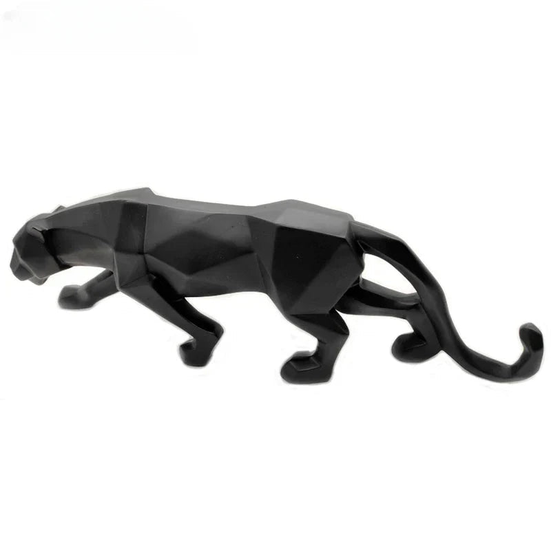 Avtoit | Panther Statue, Animal Figure, Abstract Geometric Style, Resin, Leopard Sculpture, Home Office, Desktop Decoration, Crafts
