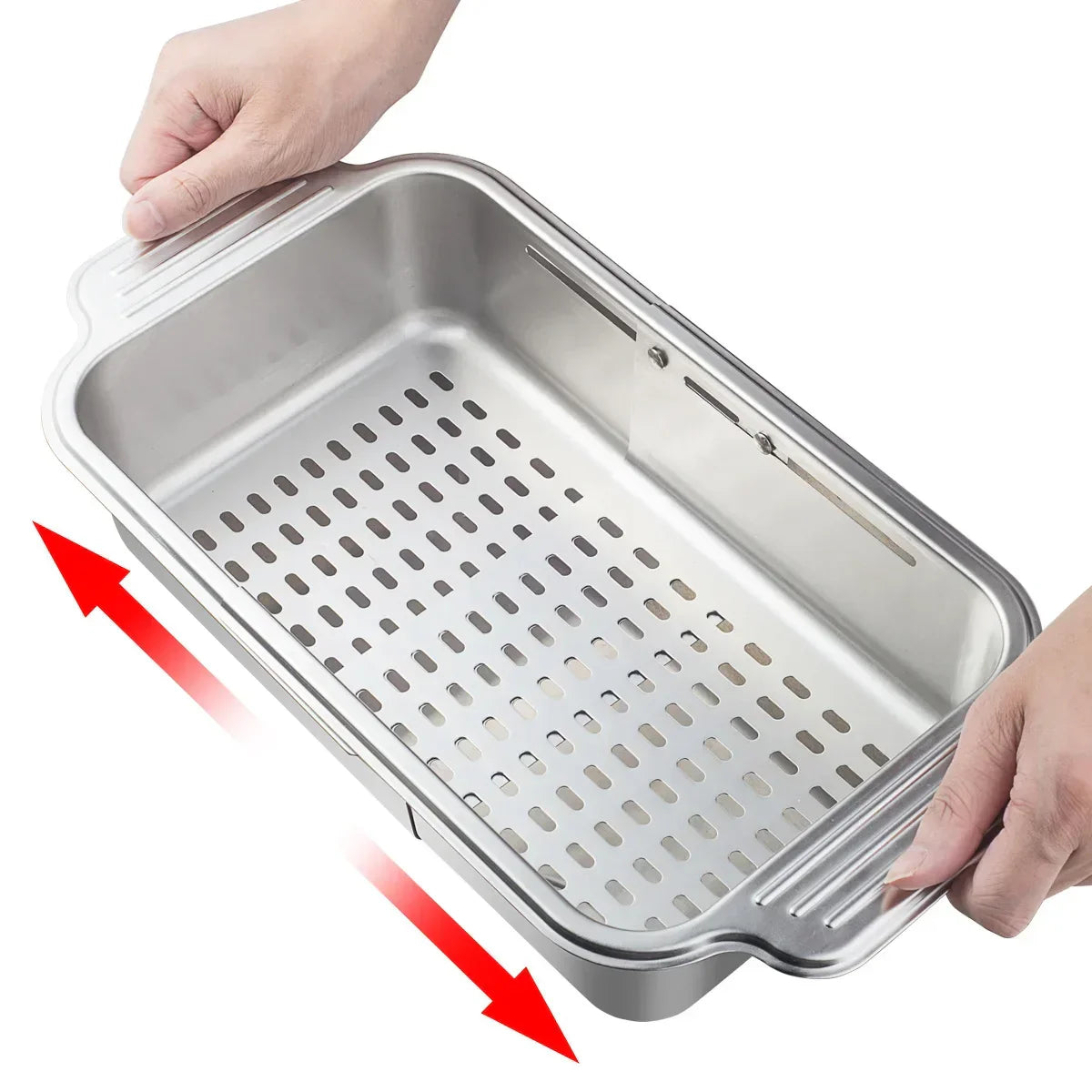 Avtoit | Retractable Over Sink Stainless Steel Vegetable Drain Basket