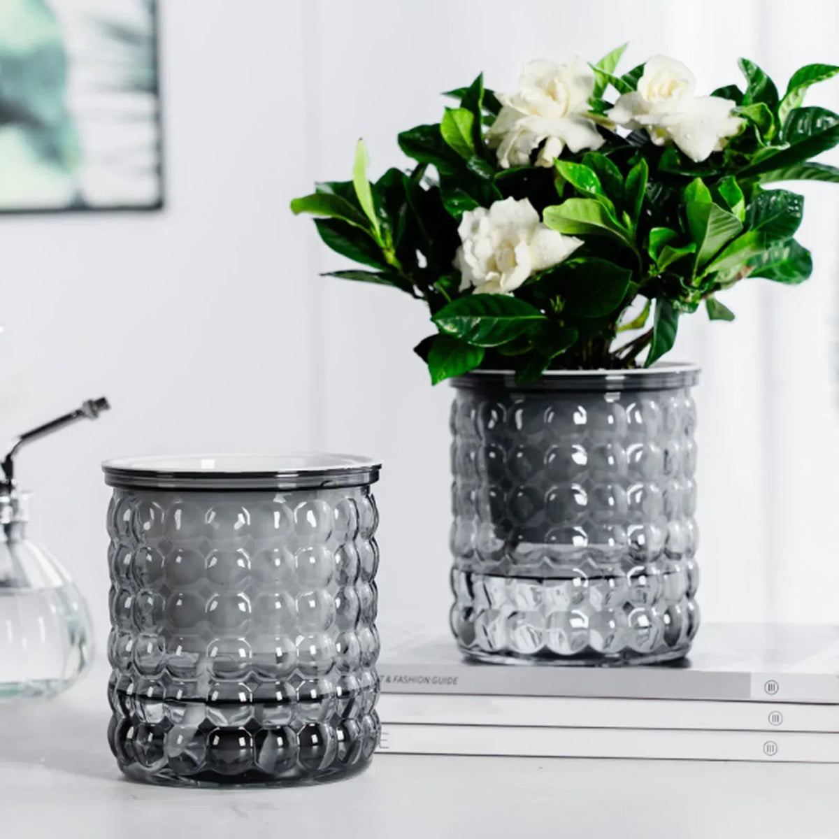 Avtoit | Hydropura Flowerpot | Self-watering & Soil-free | Modern & Easy to Care | Set of 3