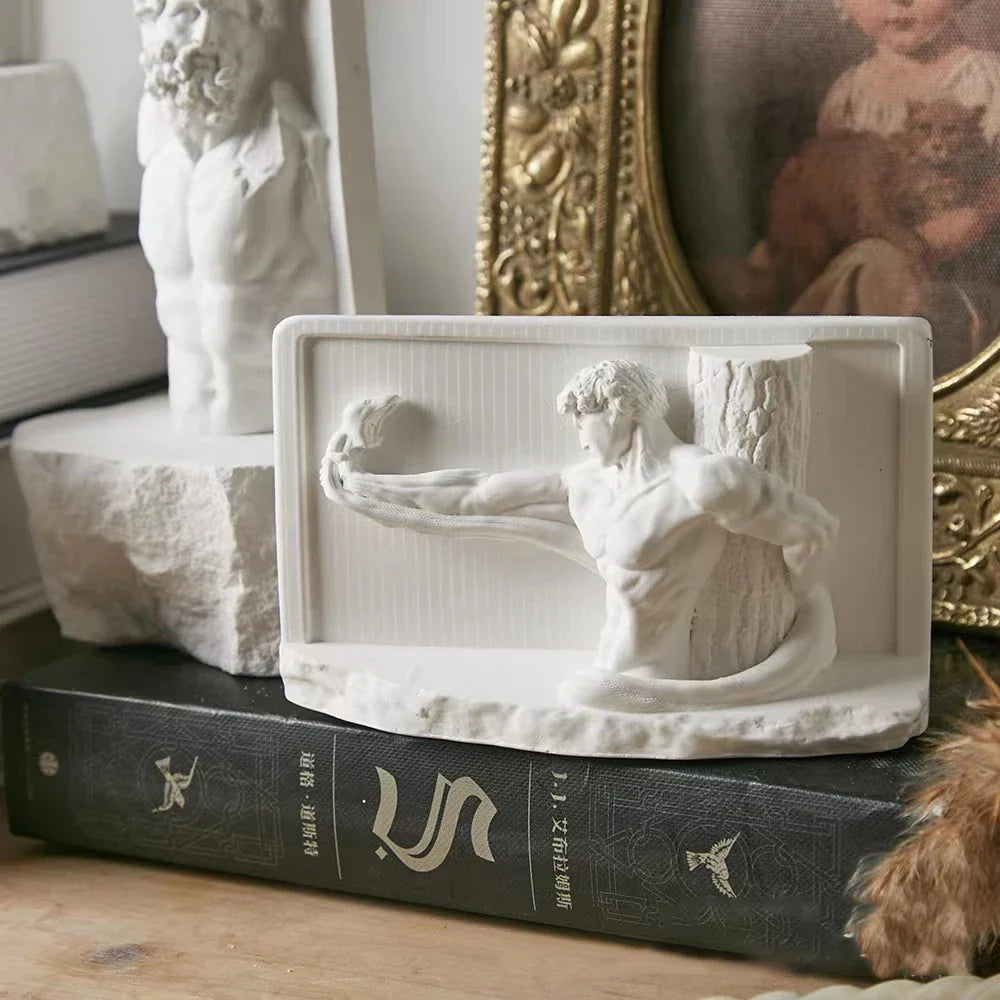 Avtoit | Nordic INS Style Character Plaster Statue DIY Painted Sketch Photography Props Table Decorations Home Art Plaster Decoration
