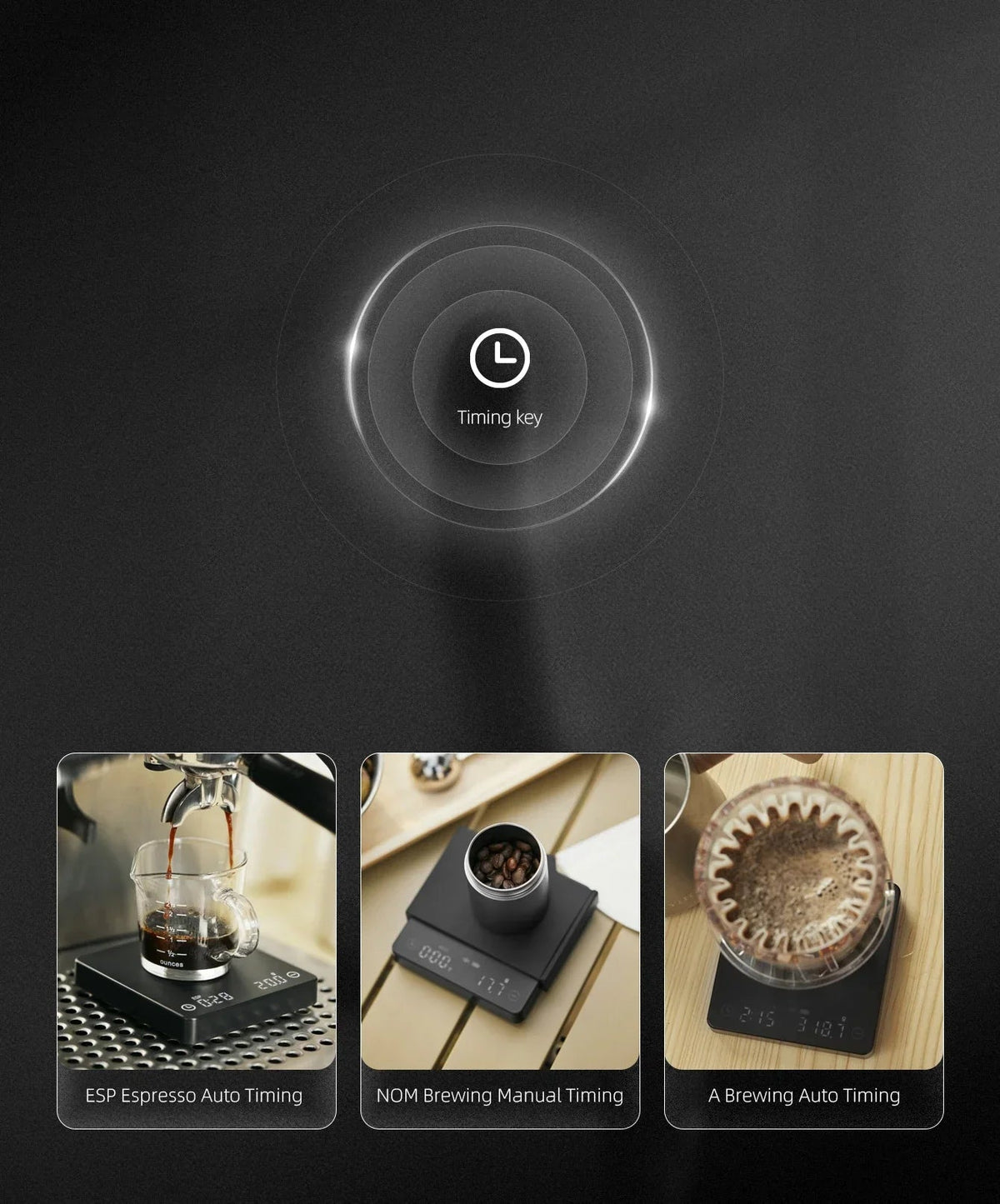 Avtoit | SearchPean Tiny/Tiny2s Espresso Coffee Kitchen Scale, Mini Smart Timer, USB, 2 kg/0.1 g/oz/ml, free shipping, gift for man and woman