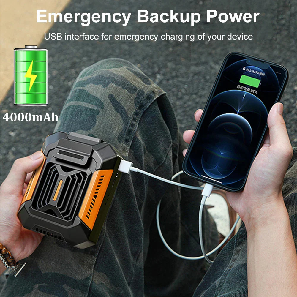 Avtoit | Venturio 3-in-1 Clip Fan | With LED & Powerbank | Portable & Powerful | 4000 mAh Battery
