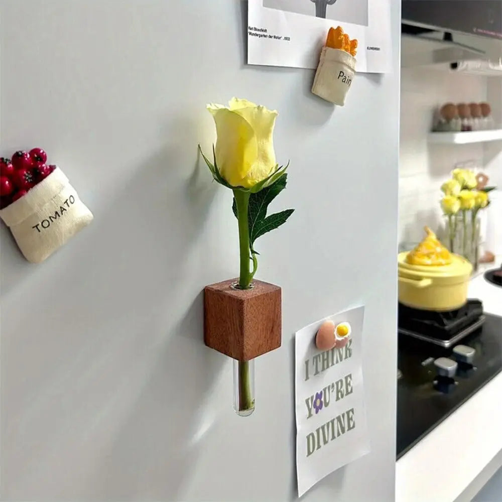 Avtoit | Wooden Magnetic Flower Tube Vase