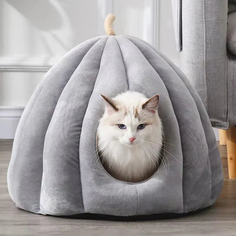Avtoit | CozyNest Pumpkin Cat Bed – Warm, Washable & Comfortable Cat Hideaway