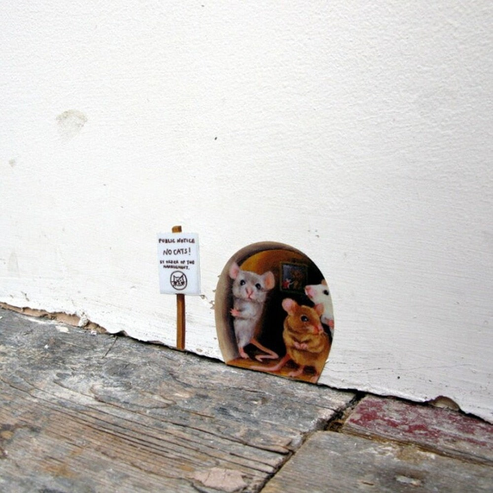 Avtoit | 3D Mouse Hole Funny Wall Stickers