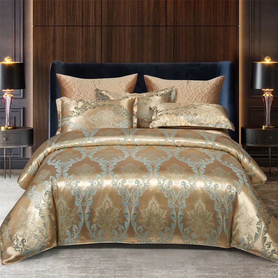 Avtoit | Satin Rayon Jacquard Duvet Cover Set 264x229cm – Luxury Summer Bedding for Comfortable Sleep & Home Décor