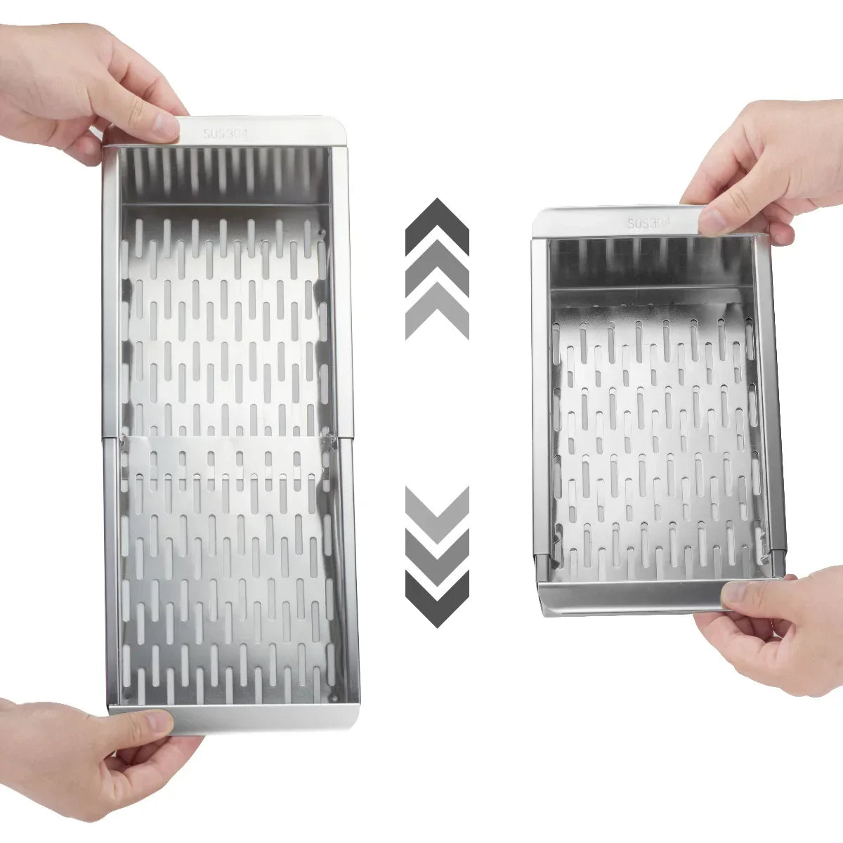 Avtoit | Retractable Over Sink Stainless Steel Vegetable Drain Basket