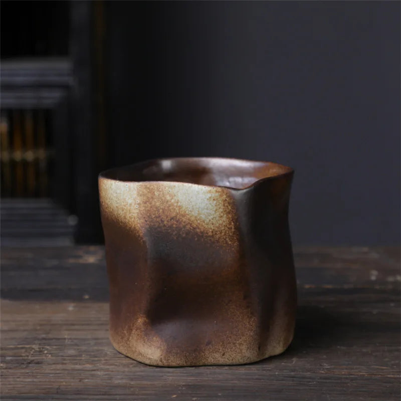 Avtoit | Irregular twisted shape cup 9.47 ounces/280 ml ceramic coffee tea cup without handle polychromatic creative ceramic mugs coffee mugs retro