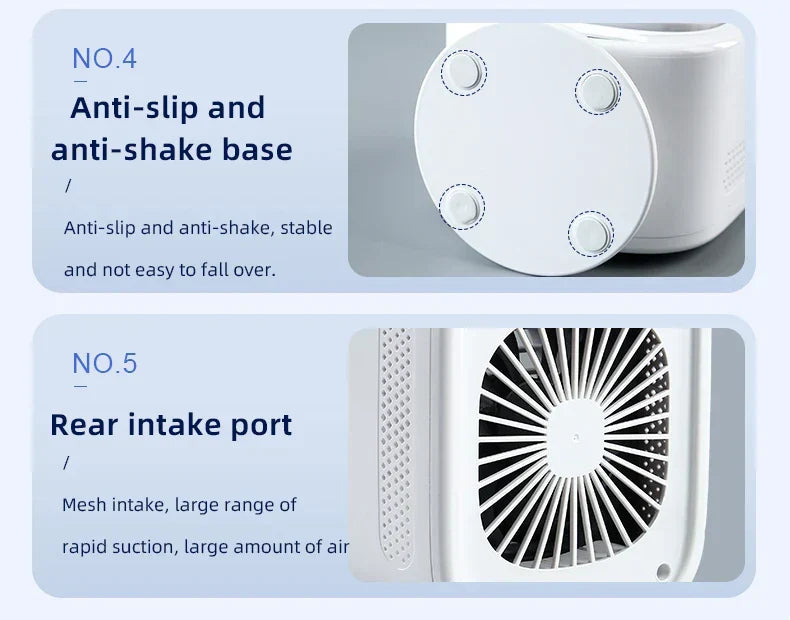 Avtoit | CoolAir Breeze | 3-in-1 Fan & Humidifier | Compact and USB-powered | 7 Color Mood Light