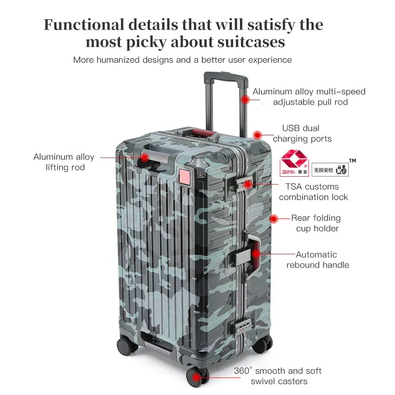 Avtoit | Zagreb – Wide Handle Hardshell Suitcase with Aluminium Frame & 360° Spinner Wheels