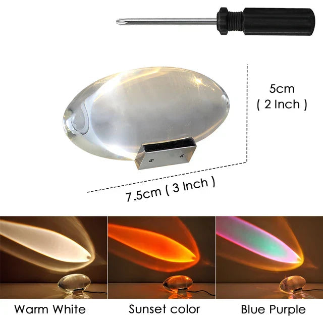 Avtoit | Crystal LED Table Lamp "Eye of the Sky" – Italian Designer Nightstand Projector Lamp for Living and Bedroom Decoration
