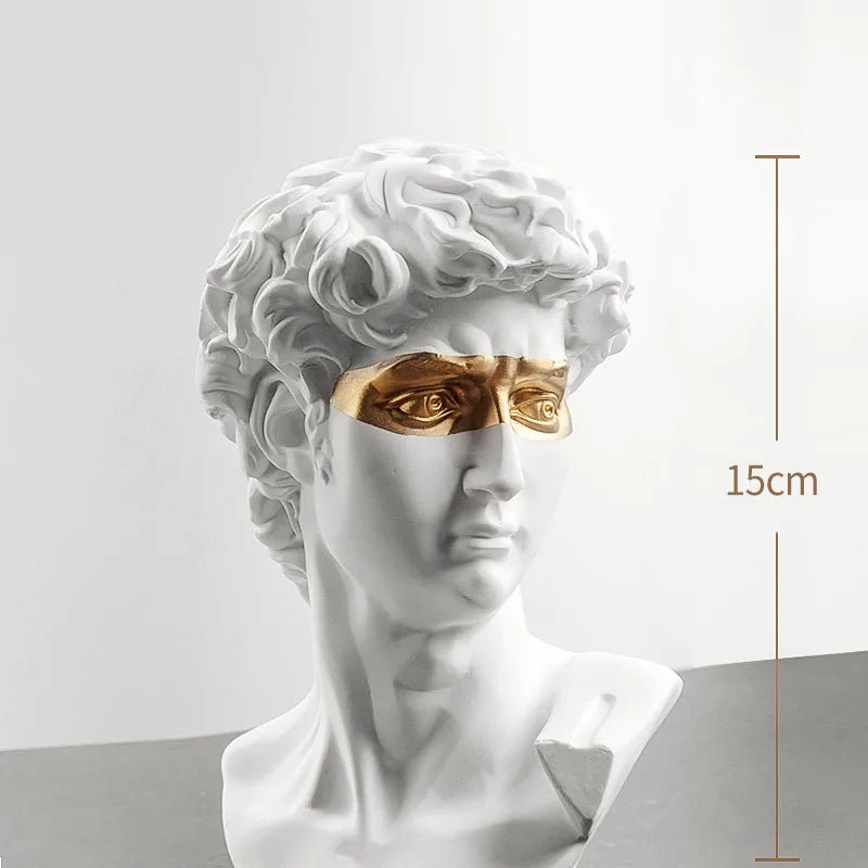 Avtoit | Statues for decoration, 15 cm, David, coffee table, home decoration, ornaments, bust of a room made of plaster, white resin, decorative art sculpture
