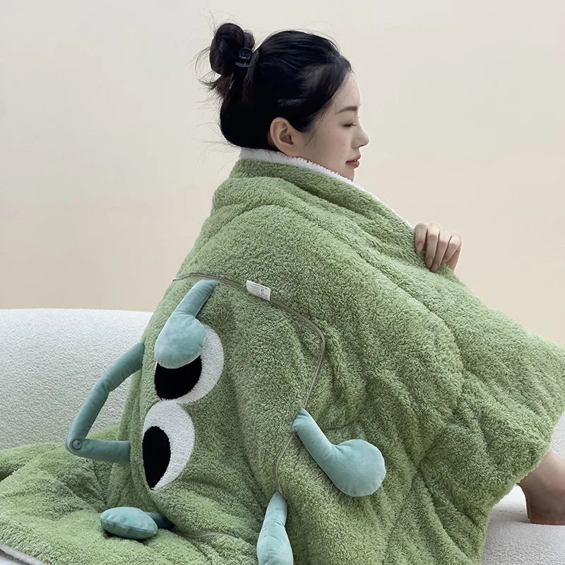 Avtoit | Cute Monster Portable Soft Throw Pillow Blanket
