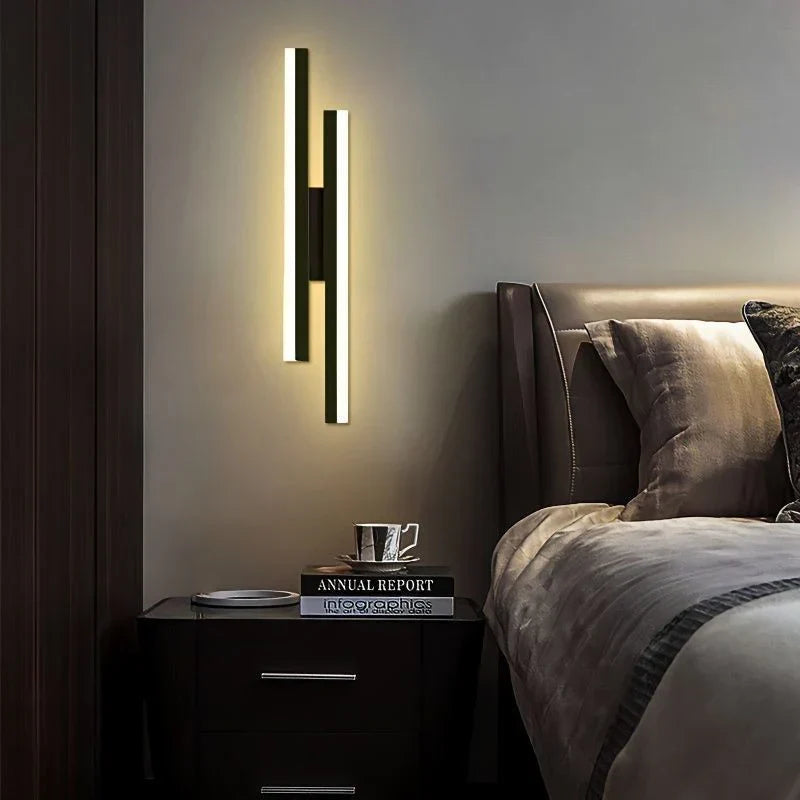 Avtoit | Modern LED Wall Lamp: Black/Gold Acrylic Room Decoration Light
