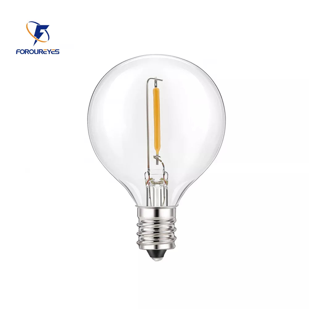 Avtoit | G40 bulbs, E12, 5 V, 110 V, 220 V, 1 W, plastic globe bulbs, string lights, for indoor and outdoor use, terrace, home, garden, decoration, warm white