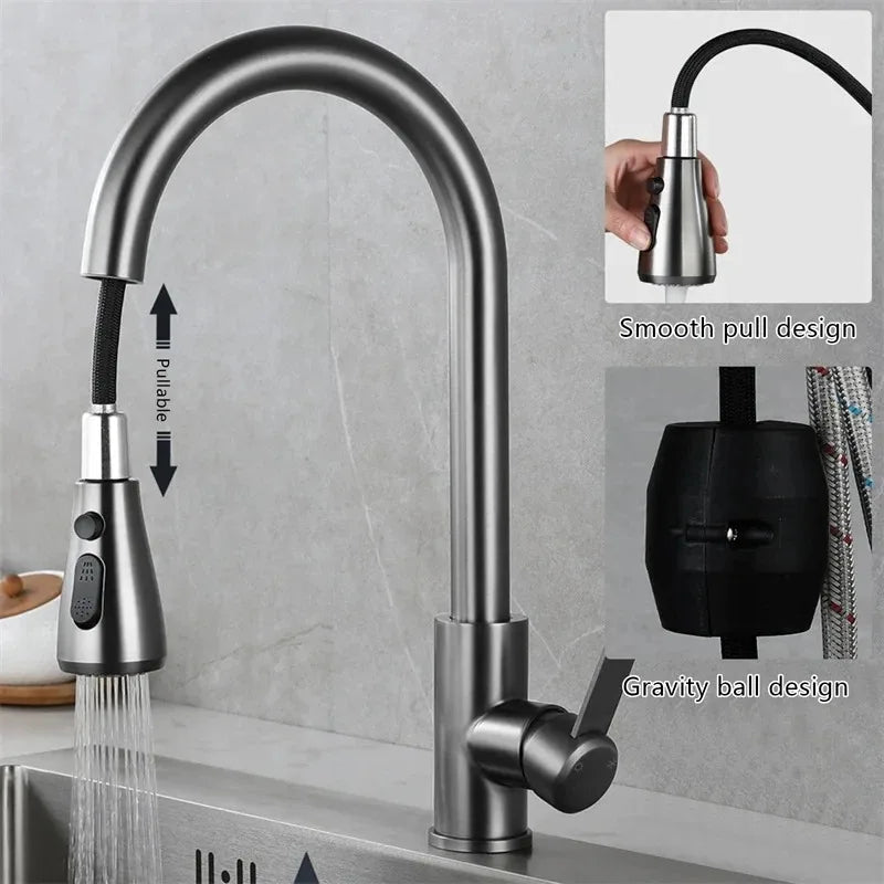 Avtoit | Kitchen faucet with pull-out spout – Brushed Nickel