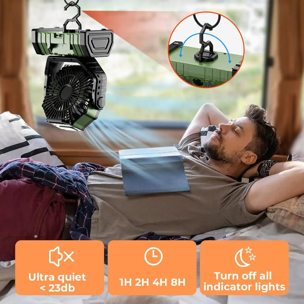 Avtoit | Camping Fan with 20,000mAh Battery, LED Light & Remote Control – AirMate