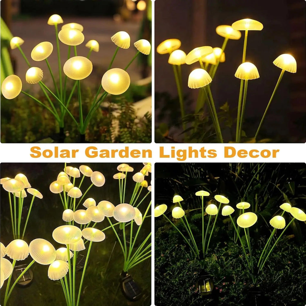 Avtoit | MushGlow Solar Garden Lights | Jellyfish & Mushroom Design | Solar Powered & Weatherproof