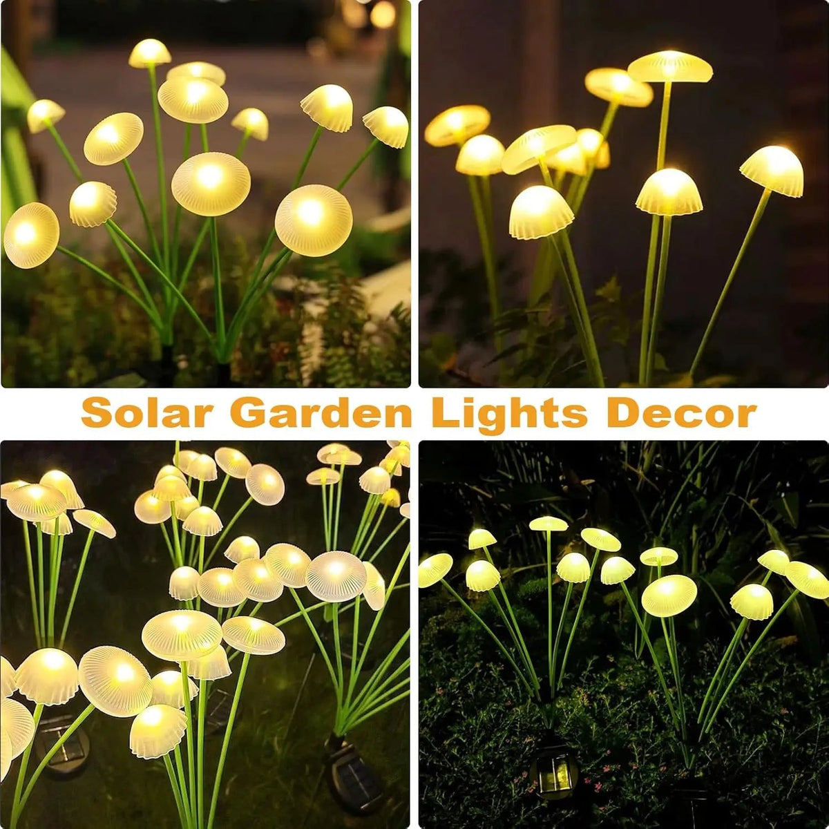 Avtoit | MushGlow Solar Garden Lights | Jellyfish & Mushroom Design | Solar Powered & Weatherproof