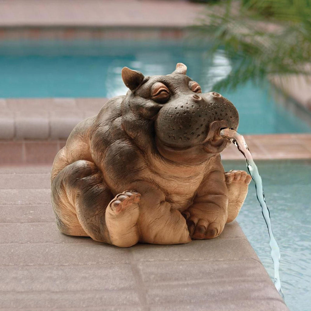 Avtoit | Playful Hippopotamus Garden Sprinkler Statue