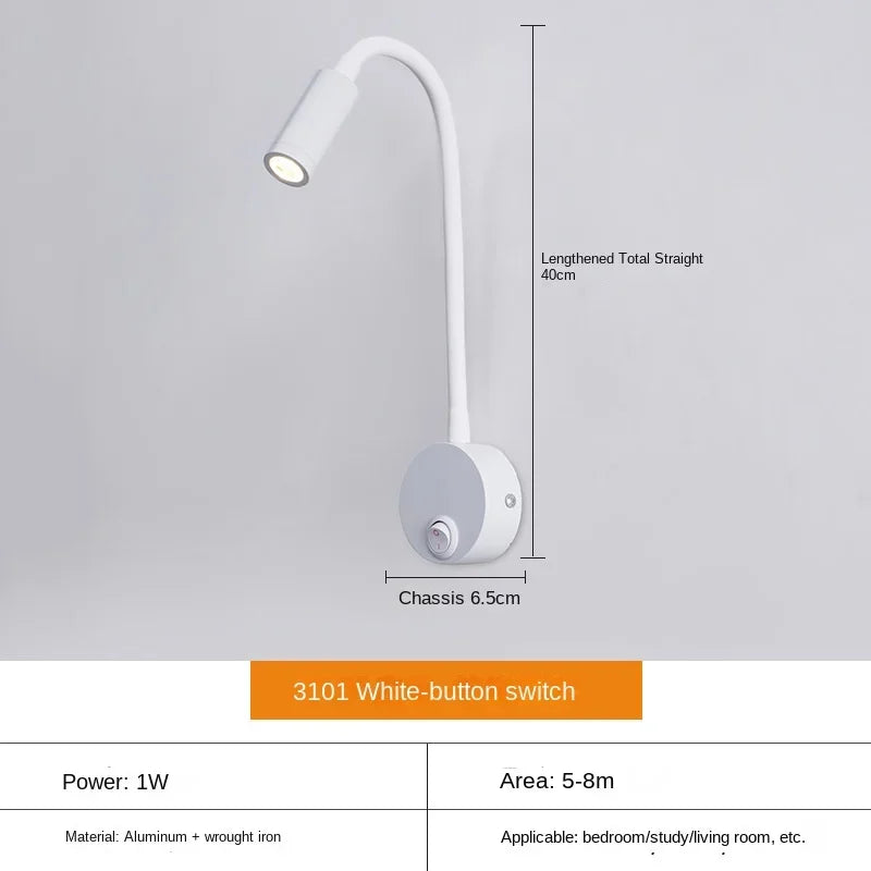 Avtoit | Versatile LED Wall Lamp: Modern, Flexible, Perfect for Reading in Bed