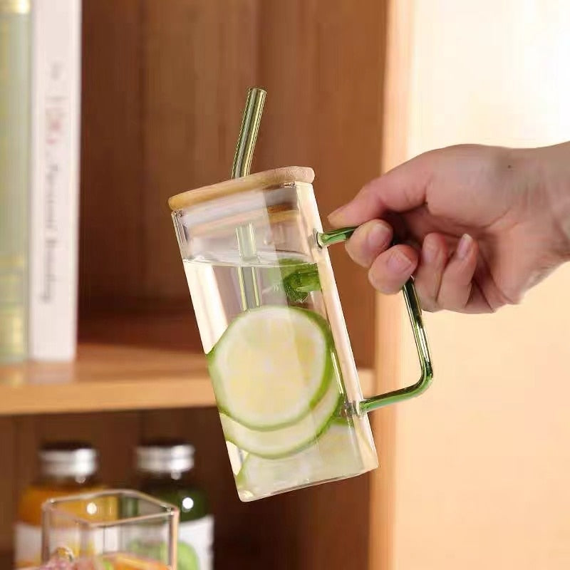 Avtoit | Stylish Square Large Capacity Mug with Straw