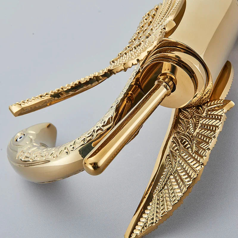 Avtoit | Swan Single Handle Golden Basin Faucet