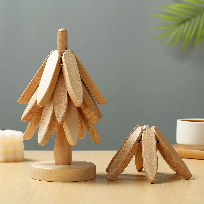 Avtoit | Wooden Tree Heat Resistant Coaster Set