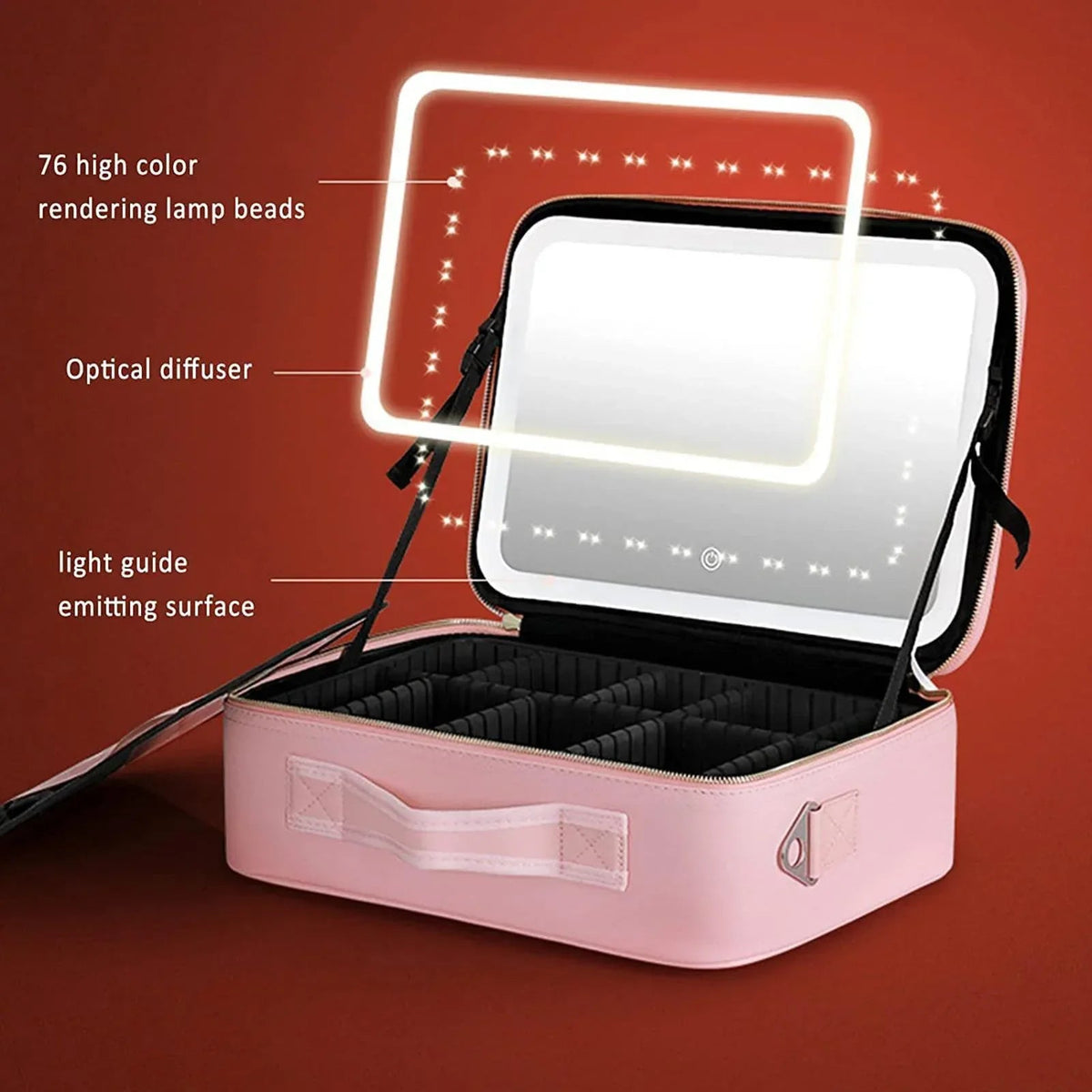 Avtoit | Travel Cosmetic Case LED Mirror Makeup Bag