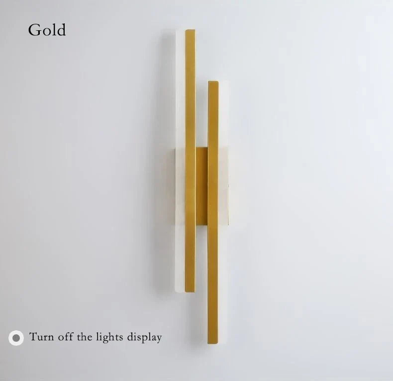 Avtoit | Modern LED Wall Lamp: Black/Gold Acrylic Room Decoration Light