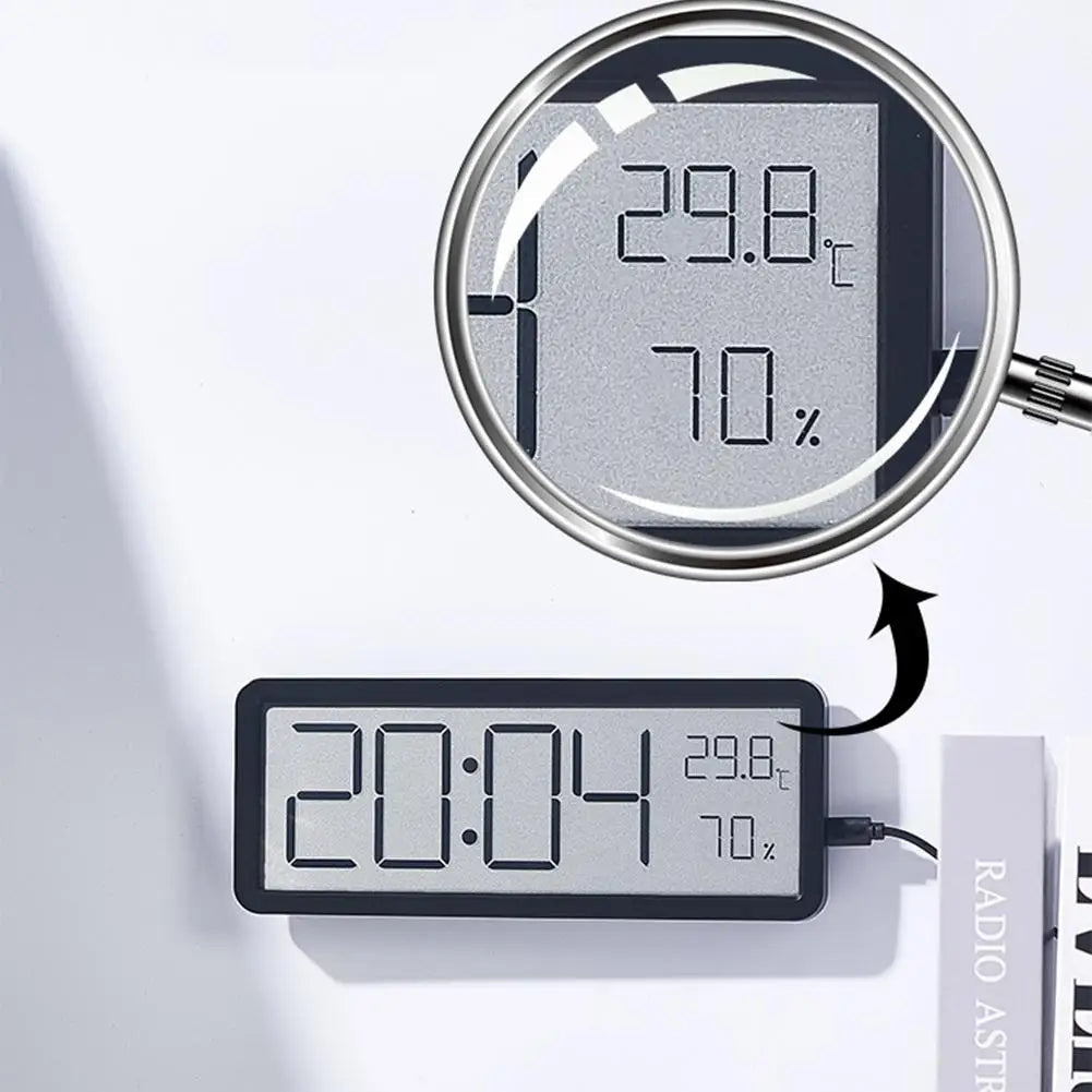 Avtoit | TimeVibe Large LED Digital Wall Clock with Temperature & Humidity Display