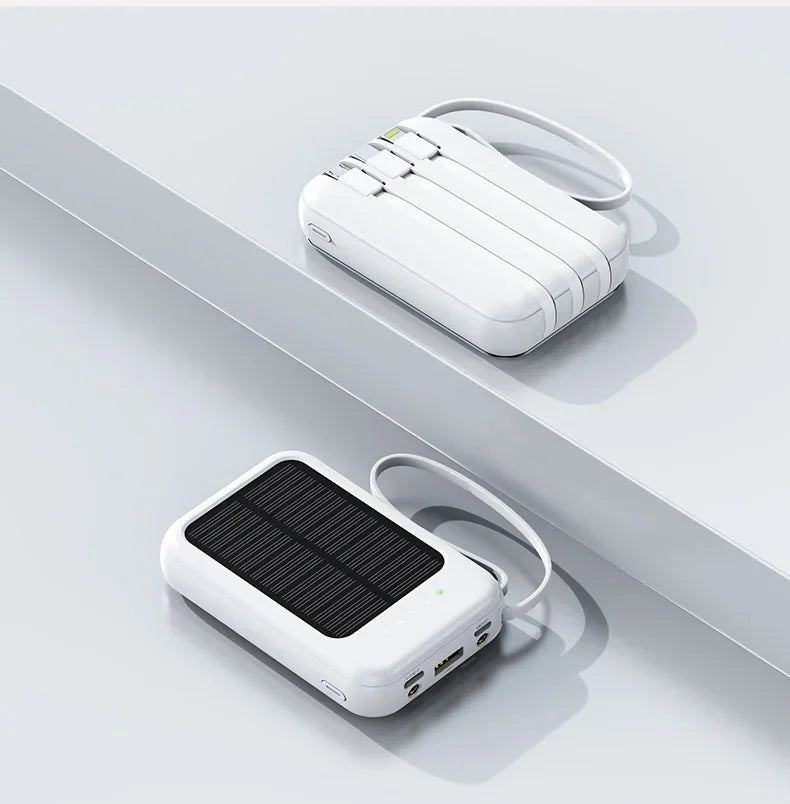 Avtoit | PowerVolt Max 20K | Solar-powered power bank | 4 charging cables integrated | LED flashlight