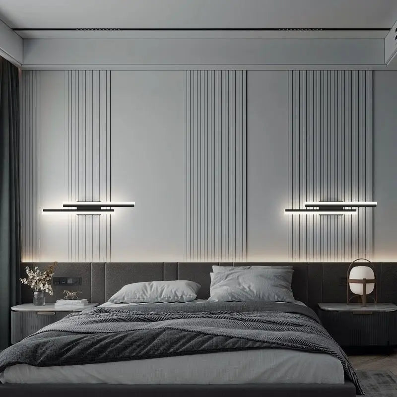 Avtoit | Modern LED Wall Lamp: Black/Gold Acrylic Room Decoration Light