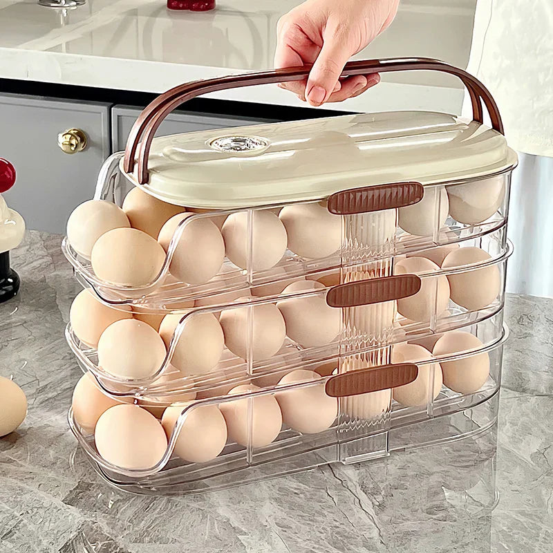 Avtoit | Fridge Organizer Automatic Rolling Transparent Egg Storage Box