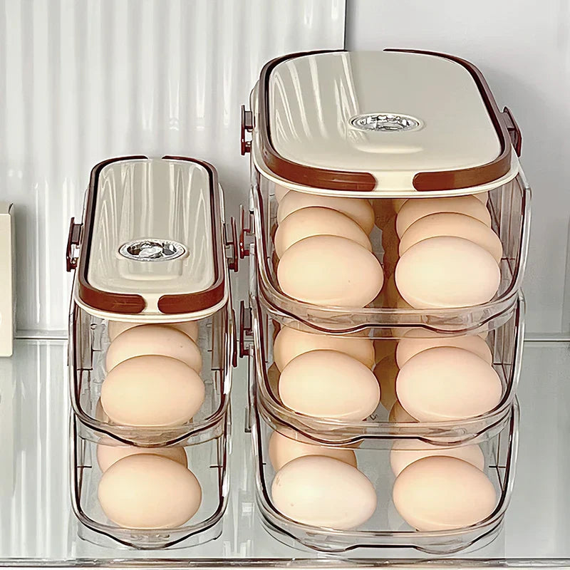 Avtoit | Fridge Organizer Automatic Rolling Transparent Egg Storage Box