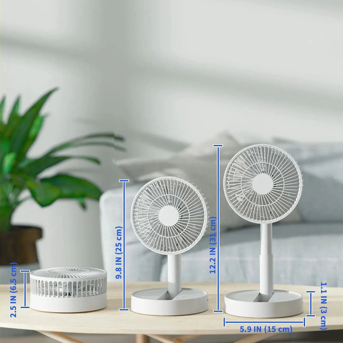 Avtoit | Breezio Folding Fan | 4 Speeds & Timer | Portable & USB | 90° Tilt