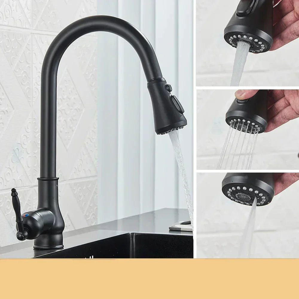 Avtoit | VintageTap Antique Brass Kitchen Tap – Retro Style Mixer Faucet with Swivel Spout