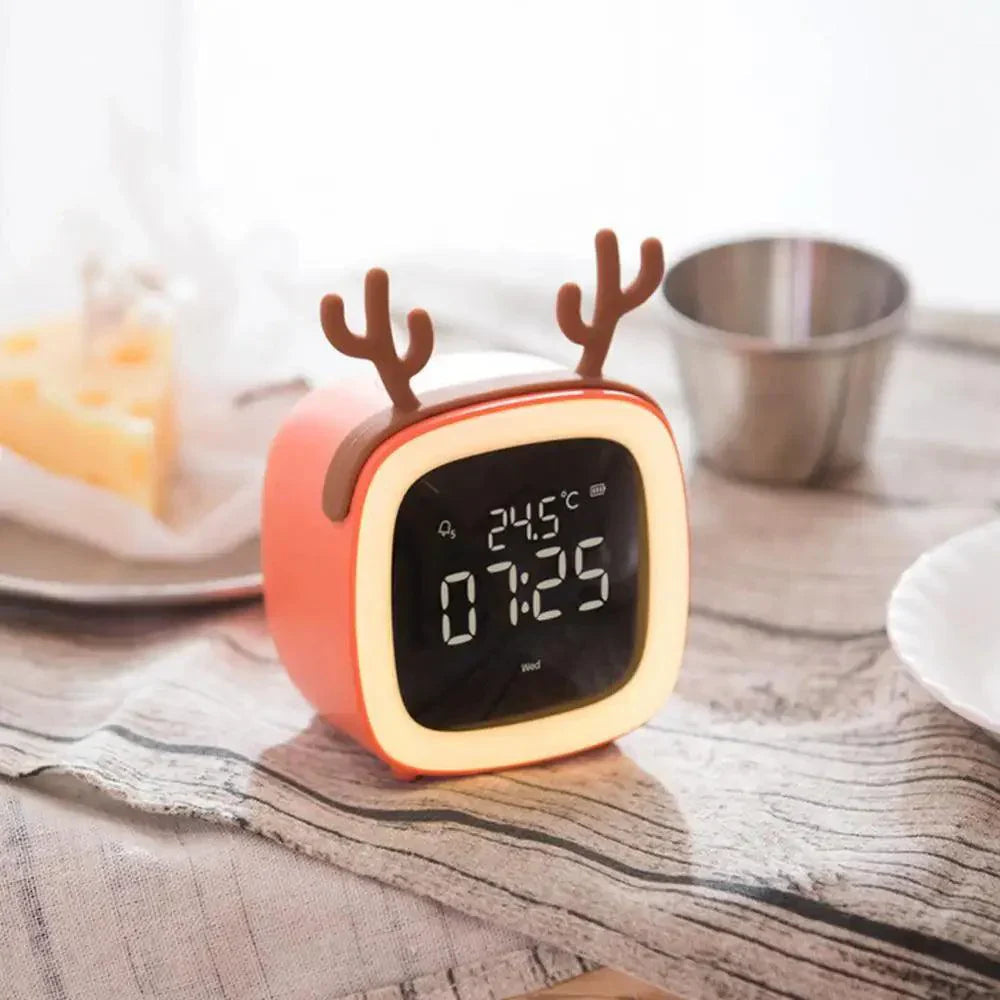 Avtoit | Cartoon Bunny LED Alarm Clock with Night Light – Rechargeable, Cute Digital Display for Kids & Bedrooms