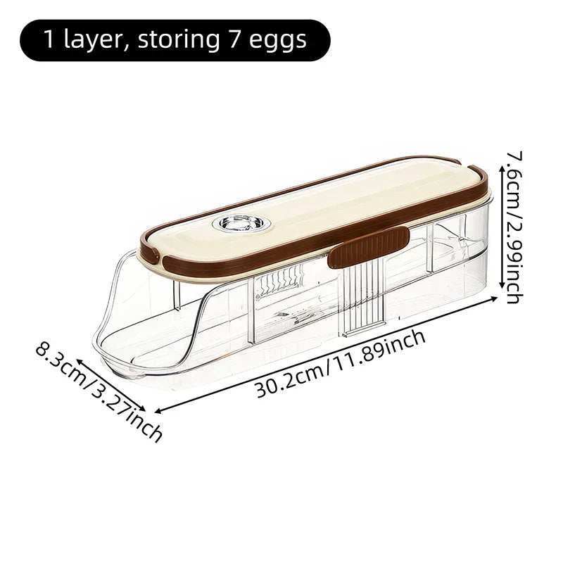 Avtoit | Fridge Organizer Automatic Rolling Transparent Egg Storage Box