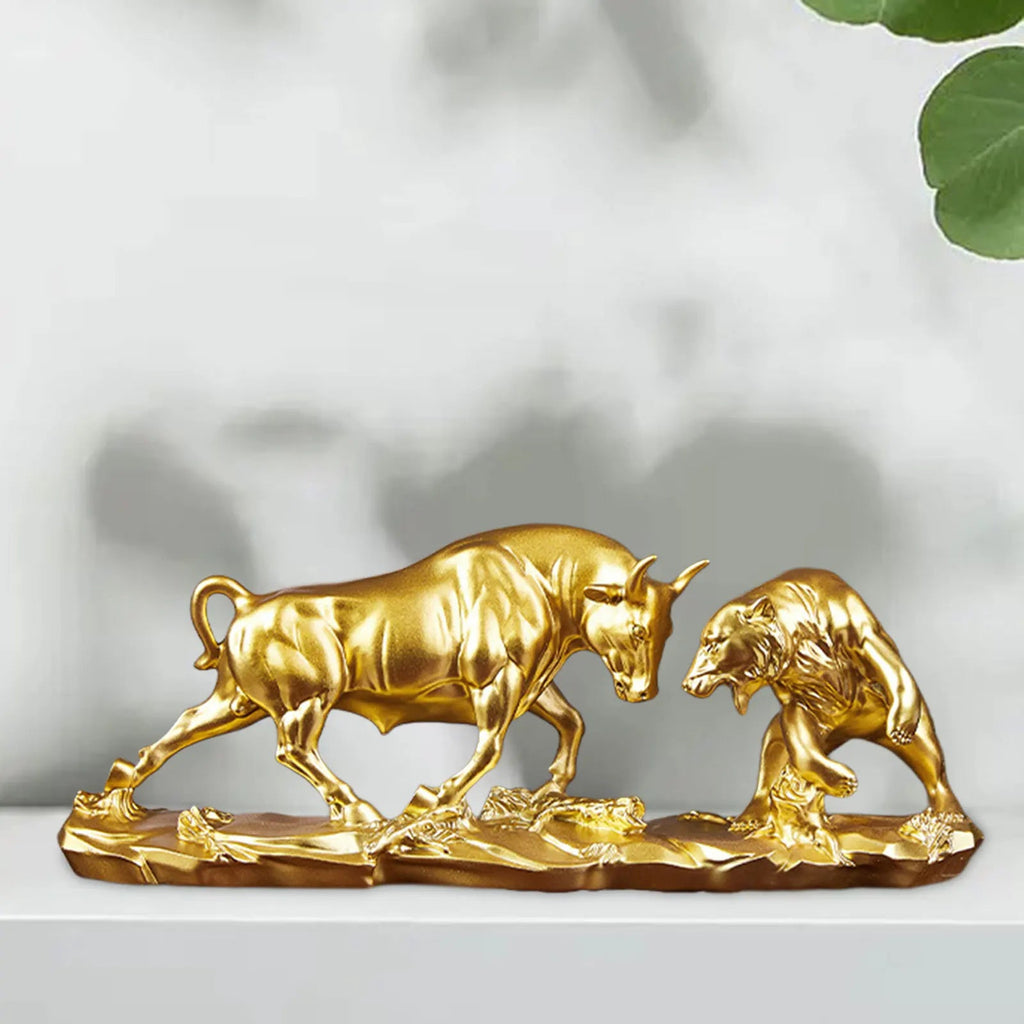 Avtoit | Feng Shui Bear and Bull Statue, Bull Figure, Collection Cow Sculptures Animal