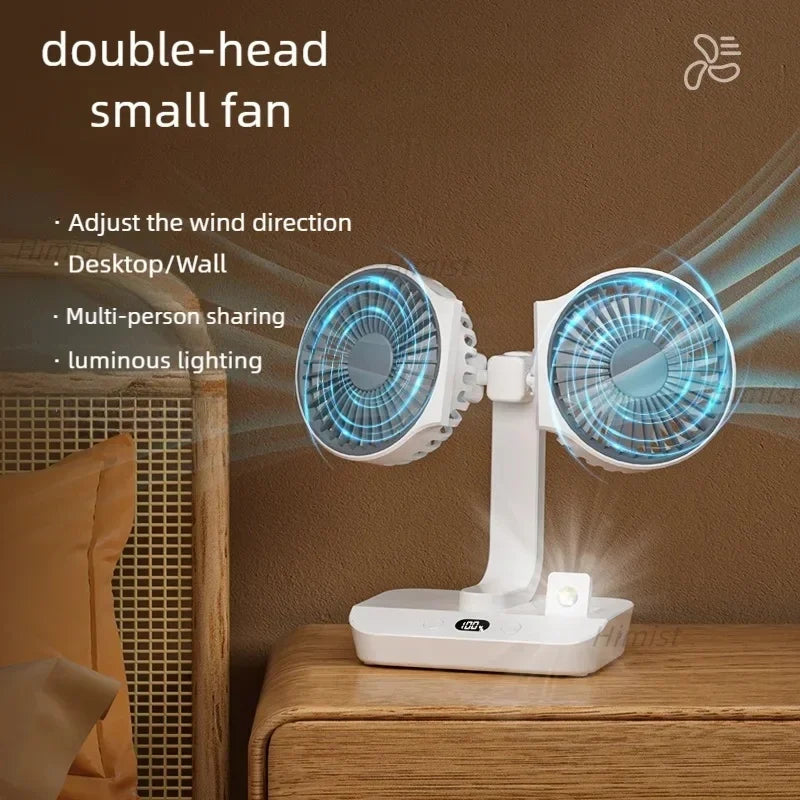 Avtoit | Lightweight Double Blades Rechargeable Travel Camp Cooler Fan