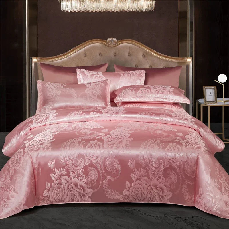Avtoit | Satin Rayon Jacquard Duvet Cover Set 264x229cm – Luxury Summer Bedding for Comfortable Sleep & Home Décor