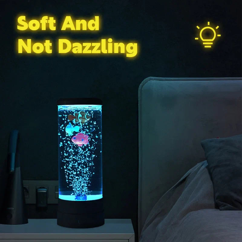 Avtoit | Simulated Led Colorful Large Bubble Fish Light Aquarium Tank Usb Night Light for Home Desk Bedroom Living Room
