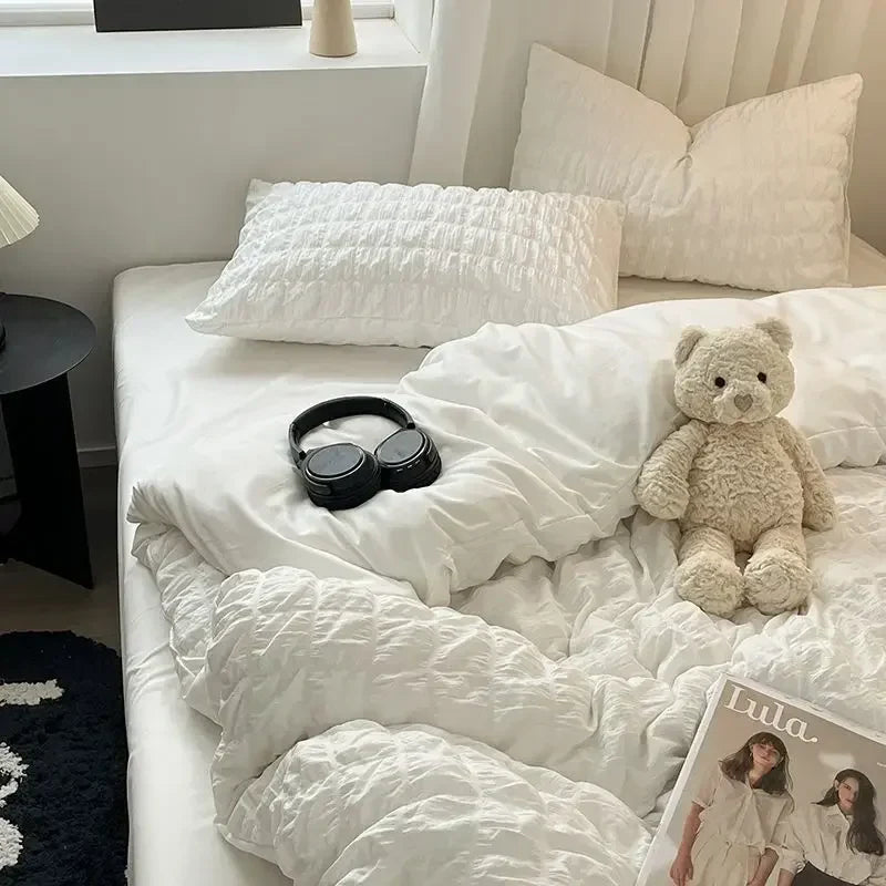 Avtoit | ChicParis | Seersucker Bedding Set – Lightweight, Soft & Elegant French-Style Duvet Cover Set